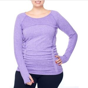 UC Under Control Heather Purple Scoop Neck Ruched Detail Athletic Too Size 2X
